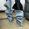 High Heel Long Boots for Women Botte Winter Boots Shoes Botas Mujer Thin Heeled Pointed Denim Metal Button Shoe Zapatos De Mujer