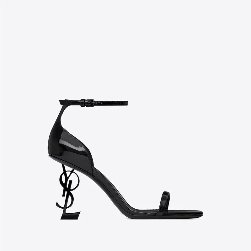 High quality new letter and black super-high heels with a thin heel with a line strap fashion sandal lady
