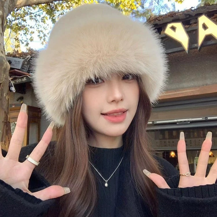 Mink-like Warm Plush Bucket Hat Ear Protection
