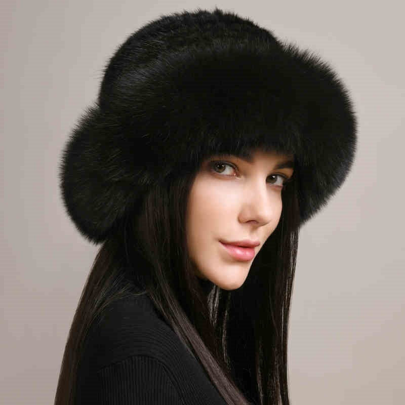 Mink Hair Hat Lady Braided Fur Winter