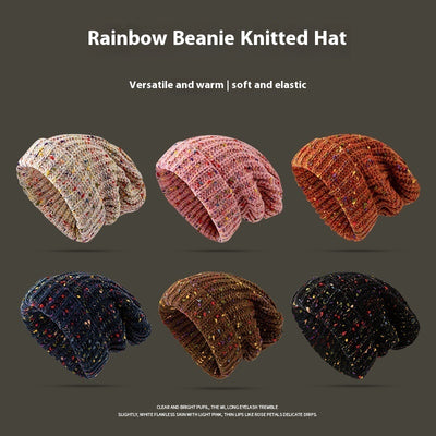 Women's Mixed Color Thermal Knitting Sleeve Cap