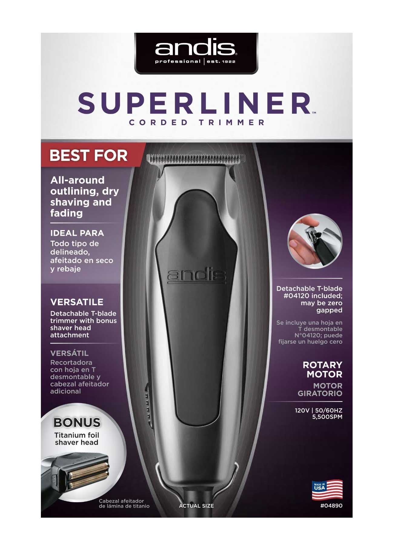 Andis Superliner T-Blade Trimmer (with Bonus Shaver Head!)