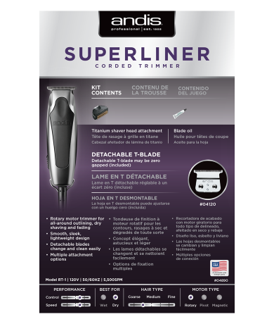 Andis Superliner T-Blade Trimmer (with Bonus Shaver Head!)
