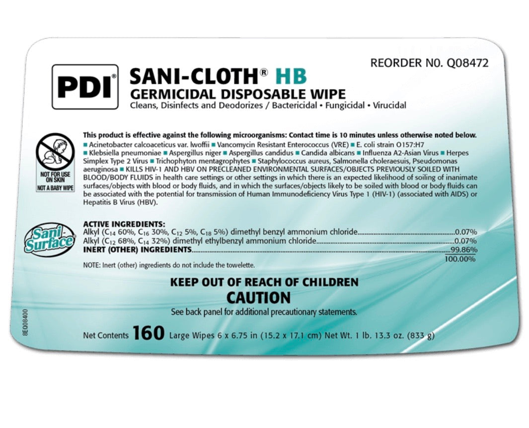 Sani-Cloth® HB Germicidal Disposable Wipe