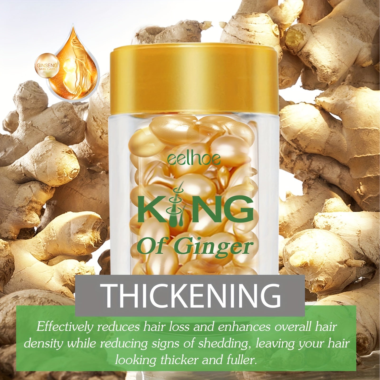 30 Ginger Hair Oil Capsules Nourish  Revitalize From Root to Tip