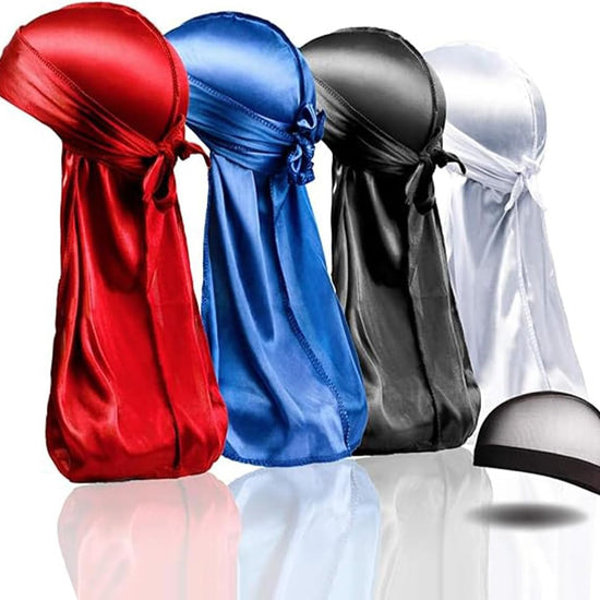 4PCS Silk Durags  Wave Cap Set for Waves