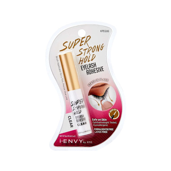 iENVY By KISS Super Strong Hold Eyelash Adhesive Waterproof LongLasting Strip Lash Glue NaturalLooking Allergy  Latex Free with Brush Applicator Clear