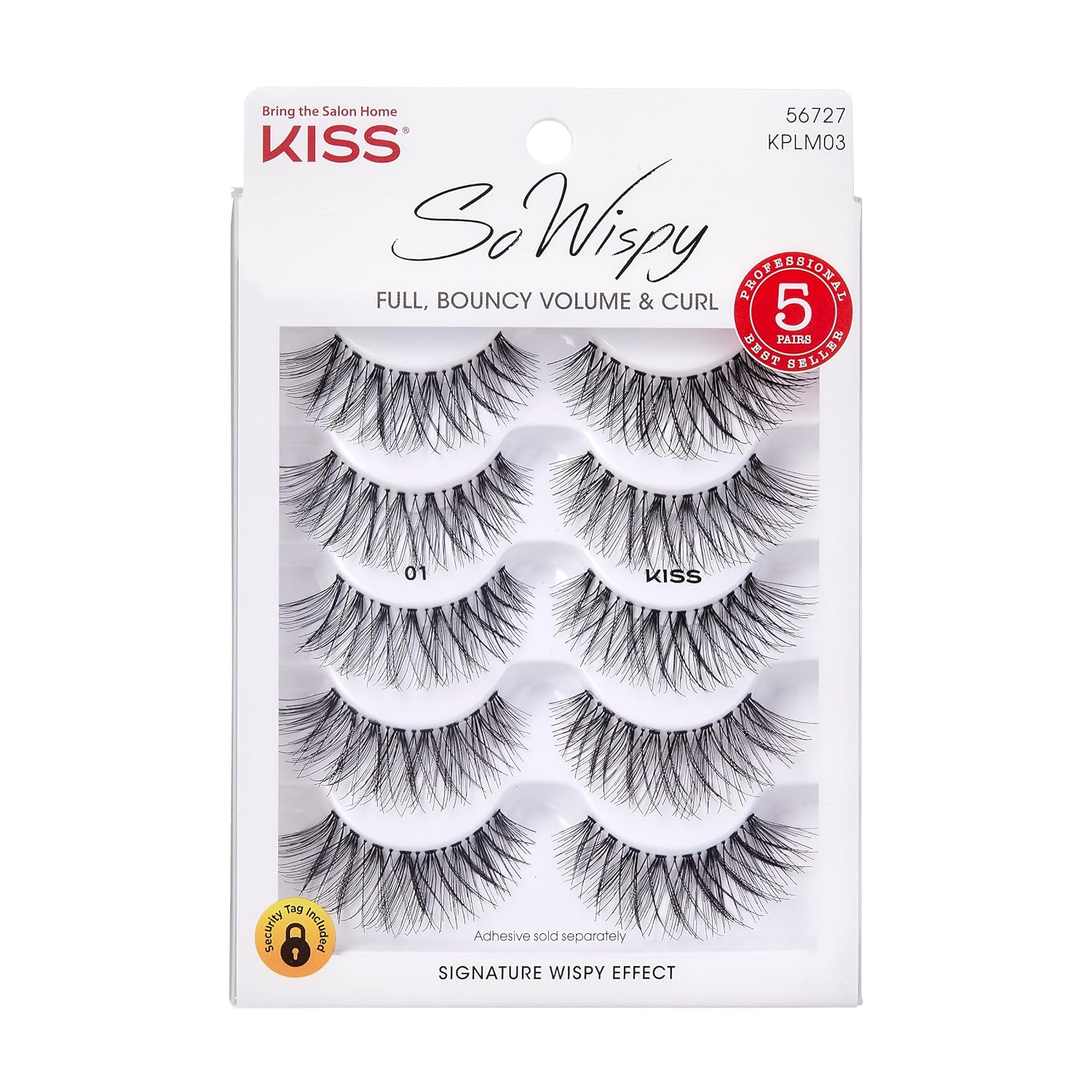 KISS So Wispy 01 Lashes 14mm 5 Pairs Reusable
