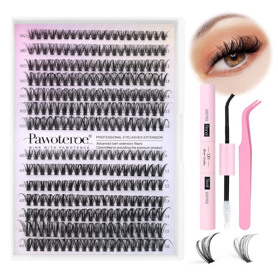 DIY Eyelash Extension Kit 280Count D Curl Clusters