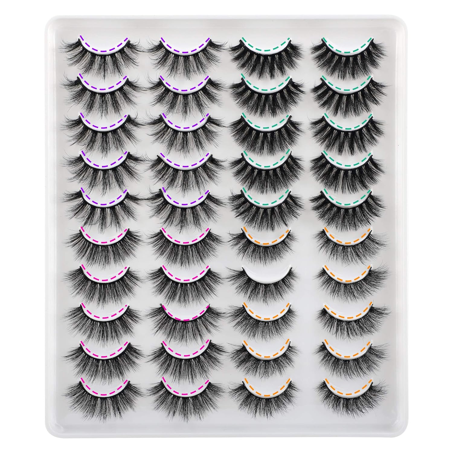 JIMIRE 20Pair Faux Mink Fluffy Eyelash Variety Pack